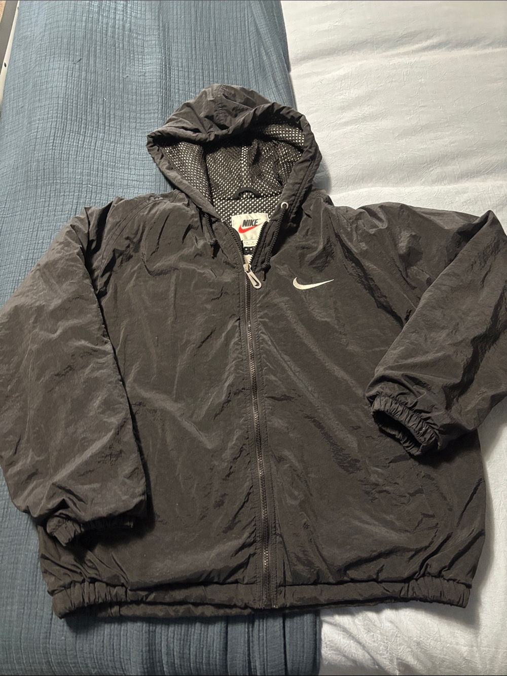 Vintage Nike Black Hooded Windbreaker Jacket